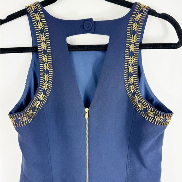 Lilly Pulitzer Womens Chrissy Sleeveless Beaded Shift Dress True Navy 6 - Picture 5 of 5